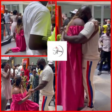 See the reactions of this man after his beautiful longtime girlfriend proposed to him in a Mall.